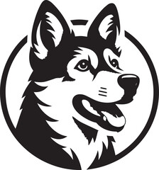 Canaan dog vector icon isolated on a white background.  Canaan dog logo illustration.