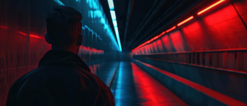 An energy reduction ad in an ultramodern, supernatural scene, with copy space for personalized content