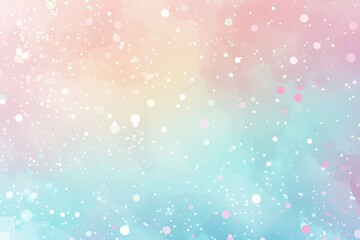 Abstract watercolor background in pink, blue and yellow pastel colors with snow dots or bokeh lights, creating a dreamy and romantic atmosphere