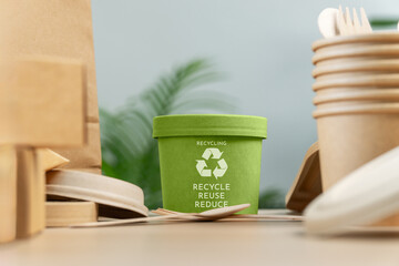 Reduce, reuse, recycle symbol. ecological concept Ecological metaphors for ecological waste...