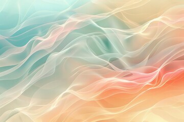 Obraz premium Abstract background with pastel color waves, creating a delicate and elegant design. The smooth curves and soft hues evoke a sense of tranquility and sophistication