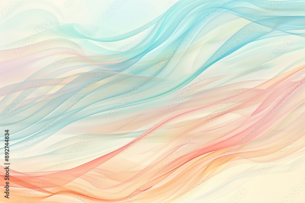 Poster abstract background with flowing lines forming waves in pastel colors. ideal for a wide range of des