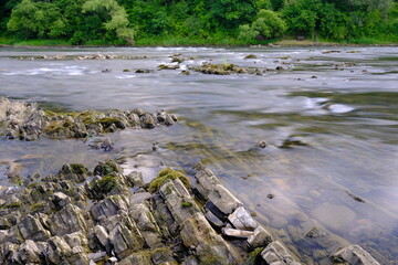 Stony river current stream boulders