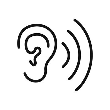 recommend clip art: Active listening icon linear graphics set vector