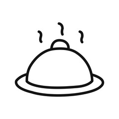 Food Tray and Cover icon linear graphics set vector