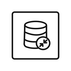 Shrink database icon linear graphics set vector