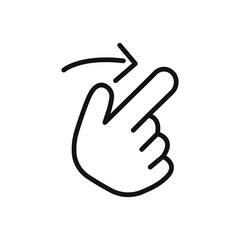 Swipe right icon linear graphics set vector