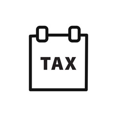 Tax reminder icon linear graphics set vector