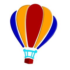 Fototapeta premium Hot air balloon travel on transparent background.