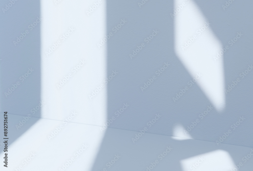 Poster blue background,studio room with podium stand for product presentation. empty display mock up with l