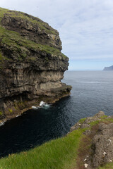 Faroe Islands Gjogv Harbor Coastline