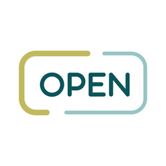 Open Vector icon on white background