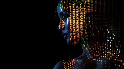 Woman with Glitter Makeup