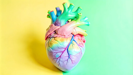 Clean disease free human heart on isolated background.