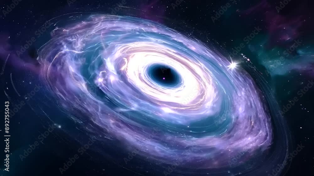 Poster dynamic animation of a galaxy zooming through the vast universe.