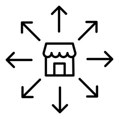Market Expansion vector icon