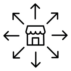 Market Expansion vector icon