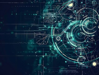 Sophisticated Abstract Technology Background with Artistic Elements Showcasing the Beauty and Complexity of Technology
