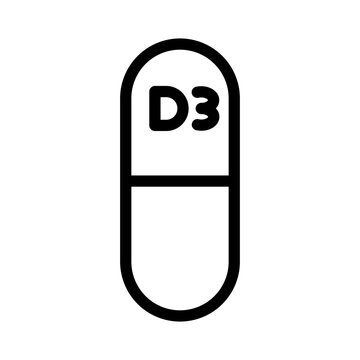 recommend clip art: Vitamin D3 icon design in filled and outlined style