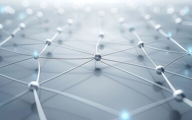 Sophisticated Grey and Light Blue Tech Background with Minimalist Network Connections, Perfect for Advanced Communication and Innovation Concepts