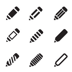 Set of pencil icons.