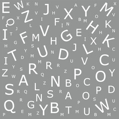 alphabet letters, mixed letters vector isolated on background,