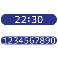 Digital clock number set. Electronic figures. Vector illustration.