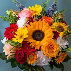 A beautiful bouquet of summer flowers