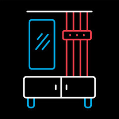 Hallway furniture vector icon. Furniture sign