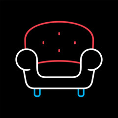 Comfortable soft armchair vector icon