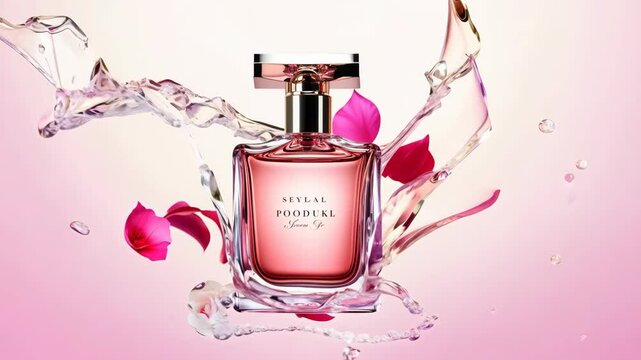 Luxury Women's Perfume Bottle With Roses and Water