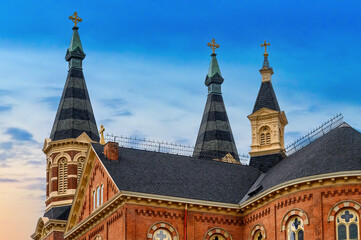 Obraz premium Colonial architecture of Old St. Mary Catholic Church, Detroit, USA