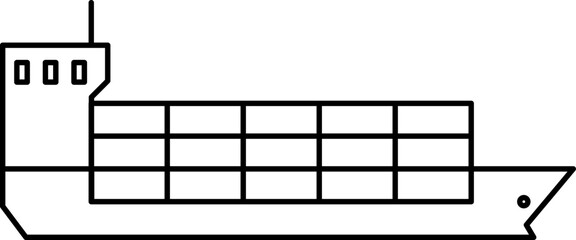 Set of ship line icons. Symbol of shipping, transportation or cruise. Vector illustration.