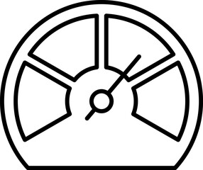 Fototapeta premium Speedometer vector thin line icons set. Dashboard, indicator, gauge, scale, tachometer icon isolated. Car speed. Fast internet speed sign. Speedometer sign.