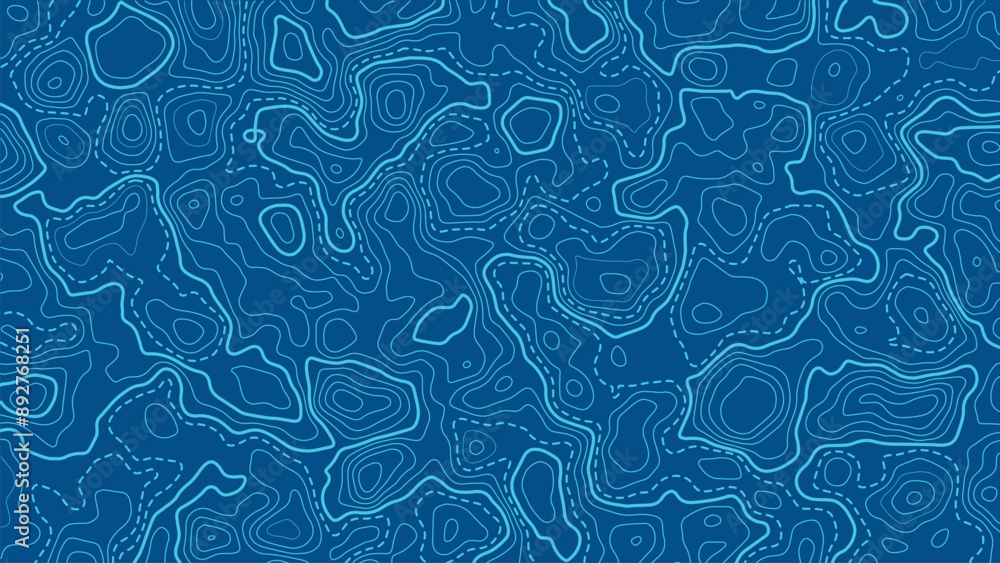Poster topographic map background. generating a terrain elevation map. grid map. contour map. valleys and m