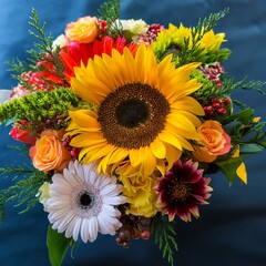 Fototapeta premium A beautiful bouquet of summer flowers