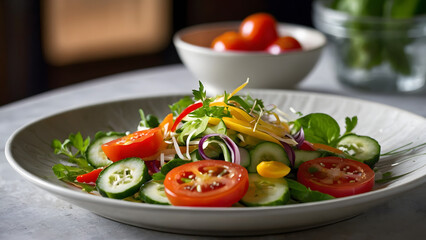 Fototapeta premium Delicious salad up close