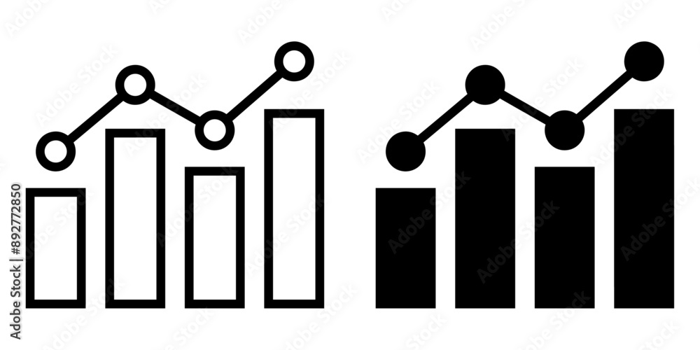 Poster ofvs644 outlinefilledvectorsign ofvs - data analysis vector icon . bar chart sign . statistics . bus