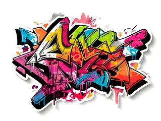 Stylish Streetwear Graffiti Artwork   Vibrant Abstract Design for Sticker  Shirt  or Product Branding