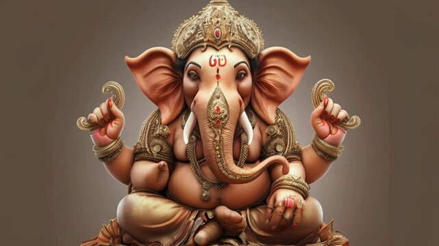 Serene Ganesha amidst tranquil nature setting, invoking spirituality and peace
