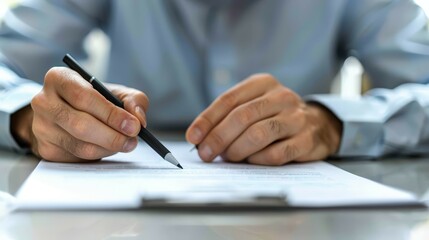 Fototapeta premium Hand Signing a Document.