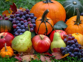 Naklejka premium Harvest Delights: A Bountiful Array of Fresh Produce on Display