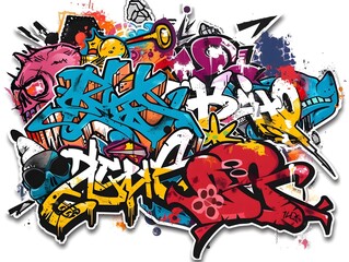 Stylish Streetwear Graffiti Design for Shirt or Sticker