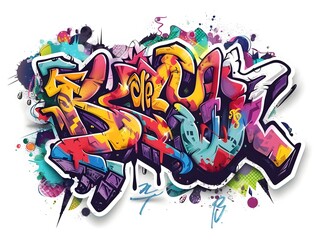 Stylish Streetwear Graffiti Design for Trendy Sticker or Shirt