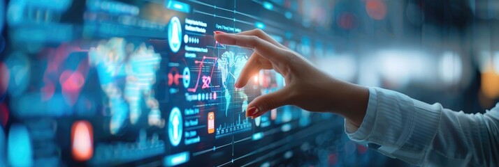 Futuristic Digital Transformation Leadership with Tech Interface Elements