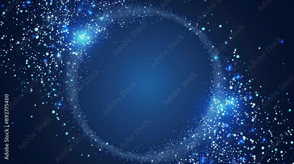 Poster abstract blue background frame with geometric shapes in a vector illustration circular ornament patt