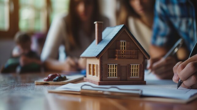 Miniature House Model with People in Background created by ai