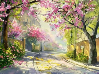 Blooming Beauty: Capturing Spring on a 4:3 Street