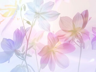 Obraz premium Pastel Paradise: A Delicate Spring Floral Banner