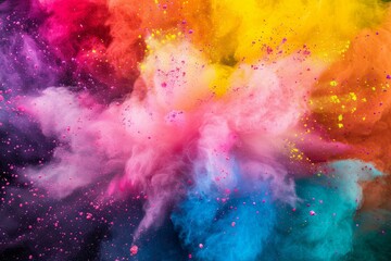 Fototapeta premium Dynamic burst of colorful holi powder creates a vibrant abstract background